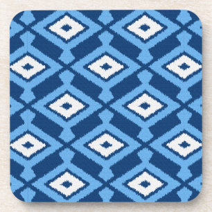 Porta-copo Ikat Pattern, Indigo e Denim Blue