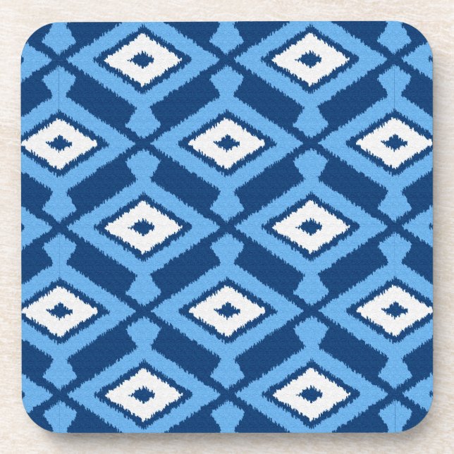 Porta-copo Ikat Pattern, Indigo e Denim Blue (Frente)