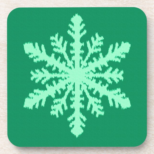 Porta-copo Ikat Snowflake - Pinheiro e horta verdes (Frente)