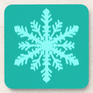 Porta-copo Ikat Snowflake - Turquesa e aqua