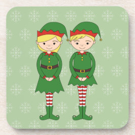 Porta-copo illusima Elfos de Natal Flocos de Neve Verde