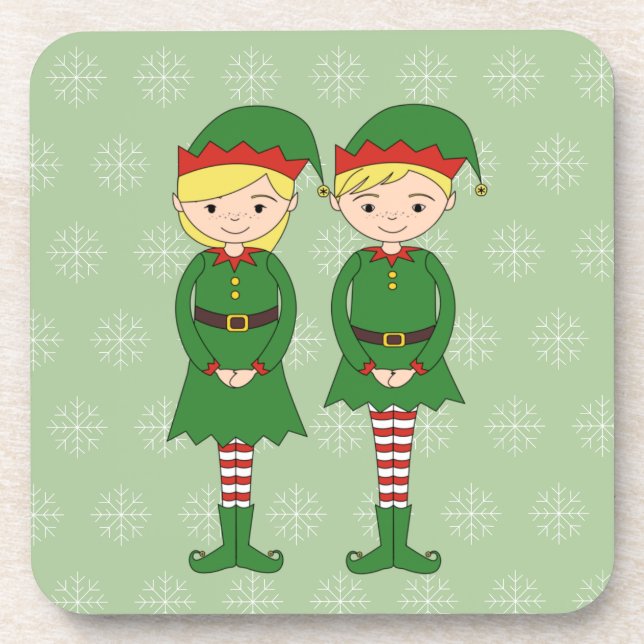 Porta-copo illusima Elfos de Natal Flocos de Neve Verde (Frente)