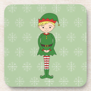 Porta-copo illusima Menino Duende de Natal Flocos de Neve Ver