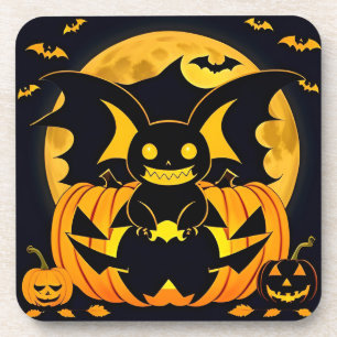Porta-copo Ilustração Assustadora de Halloween com Abóbora de