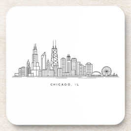 Porta-copo Ilustração da paisagem urbana de Chicago IL