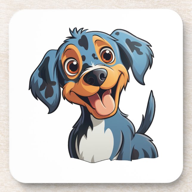 Porta-copo Ilustração de cão de desenho animado (Frente)