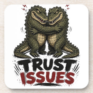 Porta-copo Ilustração de Crocodilo Mal-Humorado com Problemas