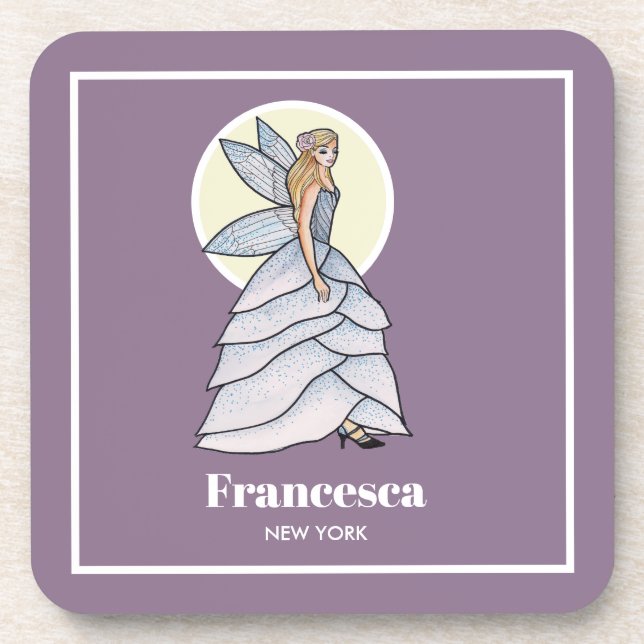 Porta-copo Ilustração de Moda do Vestido da Princesa Fada (Frente)