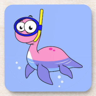 Porta-copo Ilustração De Um Monstro De Snorkeling Loch Ness.