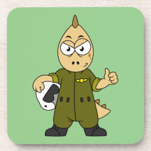 Porta-copo Ilustração De Um Piloto De Jato De Allosaurus.