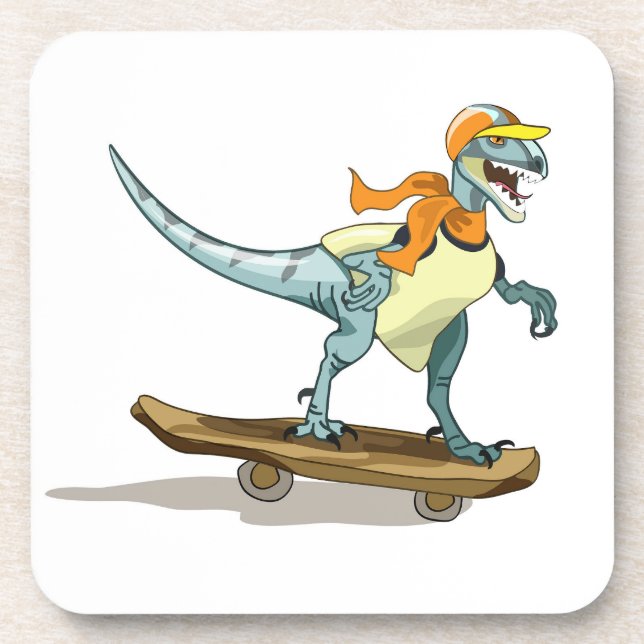 Porta-copo Ilustração De Um Skate De Raptor. (Frente)