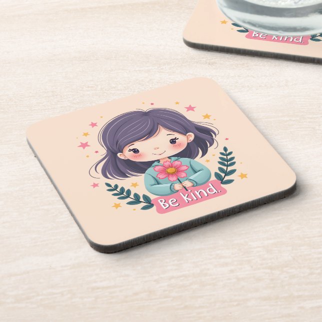 Porta-copo Ilustração Fofa Kawaii "Seja Gentil" (Left Side)