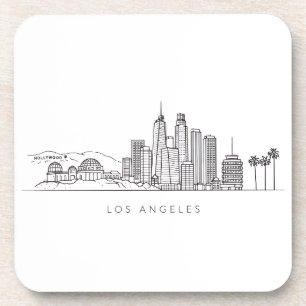 Porta-copo Ilustração Minimalista do Horizonte de Los Angeles