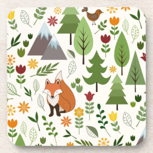 Porta-copo Ilustrações escandinavas do estilo no creme