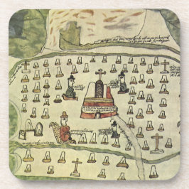 Porta-copo Império Asteca de Montezuma, Mapa Mundial Antigo,