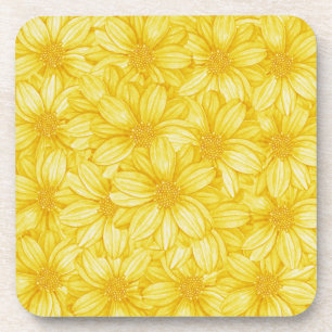 Porta-copo Impressão amarelo ilustrativo floral