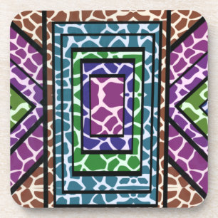 Porta-copo Impressão Animal Girafa Arco-Íris Geométrico Color