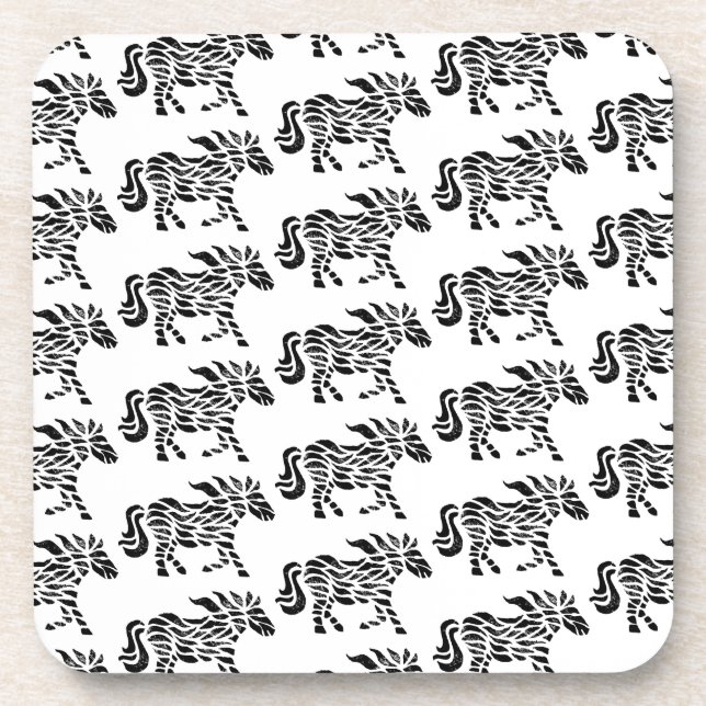 Porta-copo Impressão de Bloco de Madeira de Cavalo em abstrat (Frente)