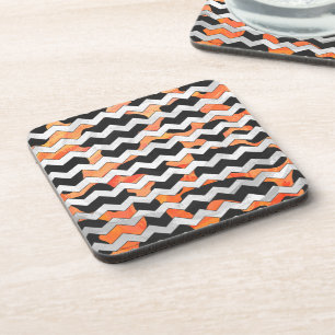 Porta-copo Impressão de Cow Black and Orange Chevron