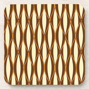 Porta-copo Impressão de fita do século médio - castanho e 