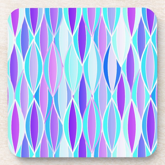 Porta-copo Impressão de fita do século médio - violeta e aqua (Frente)