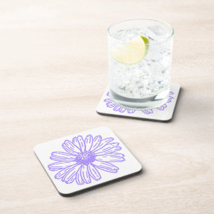 Porta-copo Impressão de Flor de Daisy Purple Pastel, Hippie F