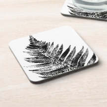 Impressão de Folha de Fern Preta e Branca