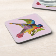 impressão de pássaro vitoriano ultra colorido