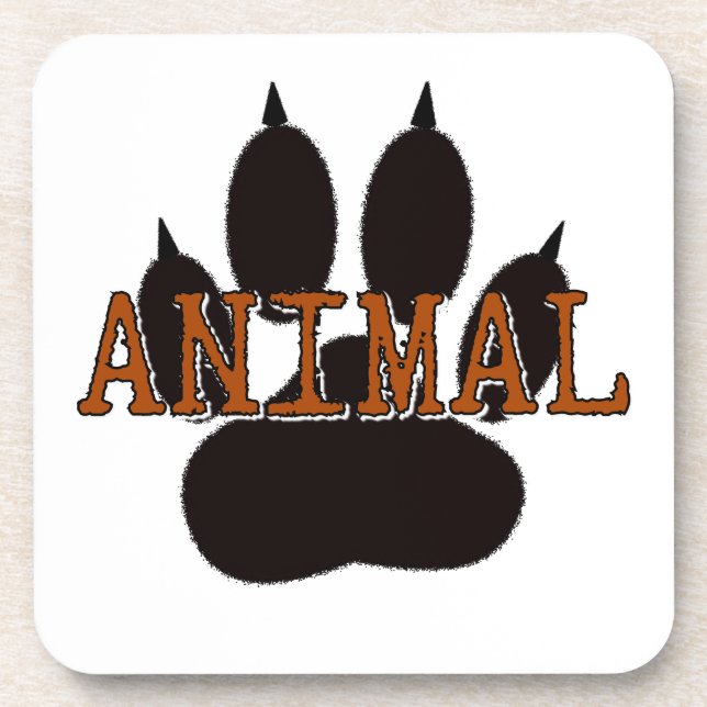 Porta-copo Impressão de Paw Animal Preto (Frente)