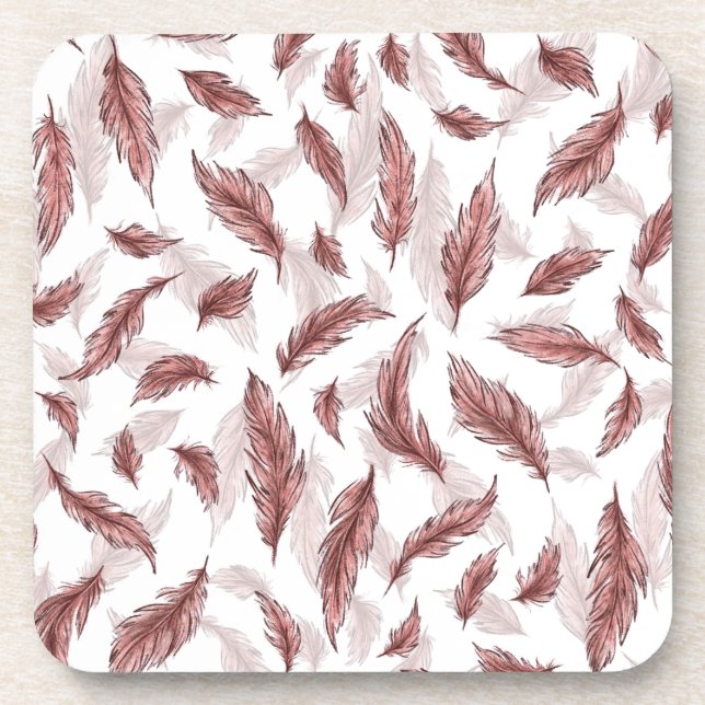 Porta-copo impressão de penas, lobo sorridente feliz (Frente)