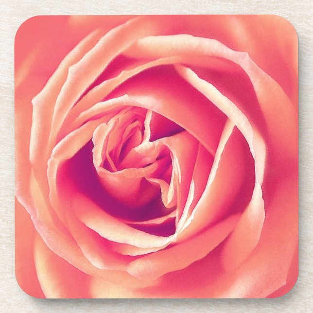 Porta-copo Impressão de rosa-rosa-coral (Frente)