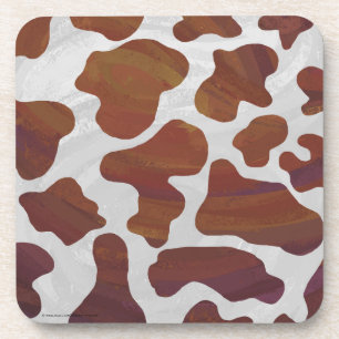 Porta-copo Impressão de Vaca Marrom e Branco