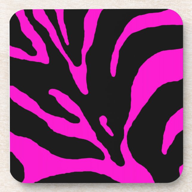 Porta-copo Impressão em animais com faixa de zebra rosa (Frente)