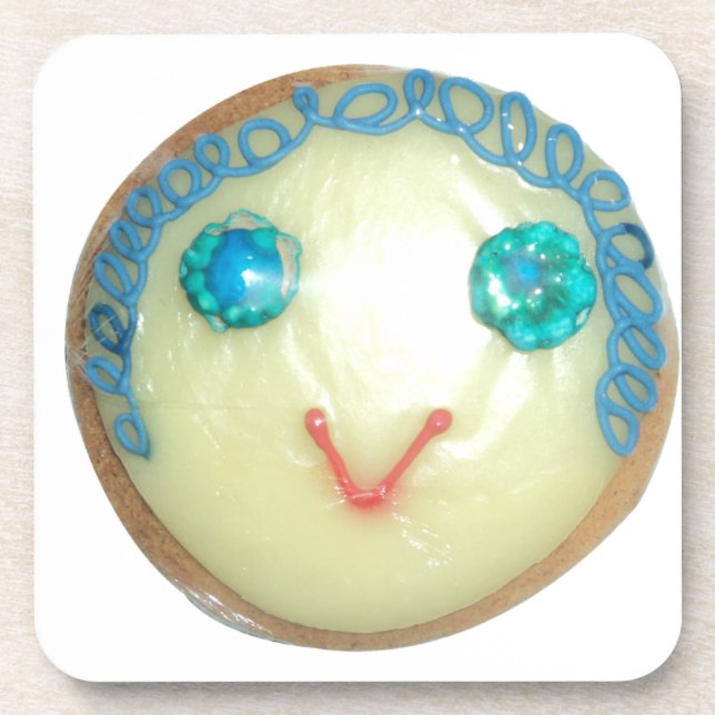 Porta-copo Impressão/Gráfico de Cabelo Azul Emoji Art (Frente)