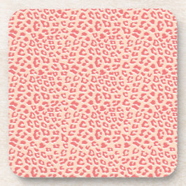 Porta-copo Impressão Leopardo Branco Coral