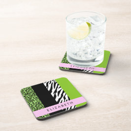 Porta-copo Impressão Leopardo, Impressão Zebra, Verde, Seu No