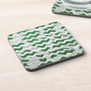 Porta-copo Impressão Verde-Vaca-Cevron e Branco