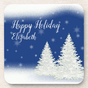 Porta-copo Incrível Noite Azul de Natal Personalizada