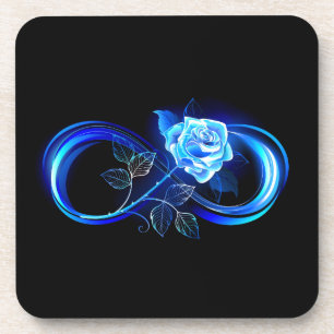 Porta-copo Infinito brilhante com rosa azul