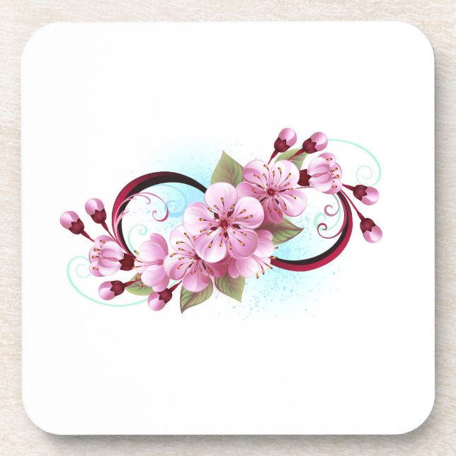Porta-copo Infinito com flores de cerejeira (Frente)