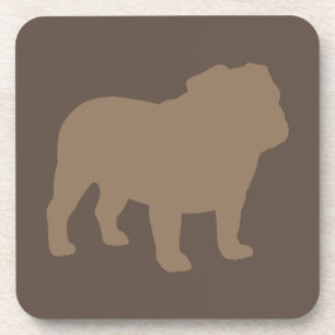 Porta-copo Inglês Bulldog Silhouette Mocha Brown