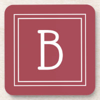 Inicial Monogramada Moderna em Vermelho Carmesim e