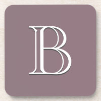 Inicial Monogramada Personalizada Moderno Roxo e B