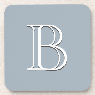 Porta-copo Inicial Personalizada Monogramada Azul Suave e Bra