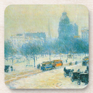 Porta-copo Inverno na Union Square de Frederick Childe Hassam