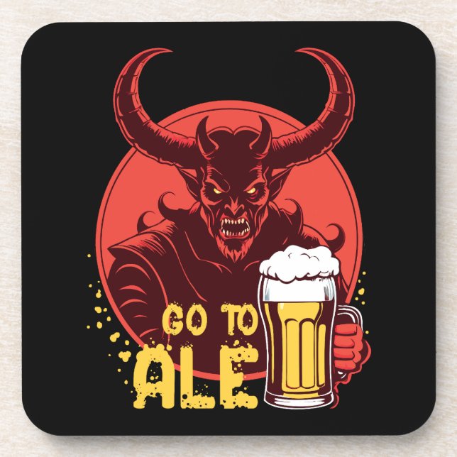 Porta-copo Ir para Ale - Cerveja de Bebendo de Satã (Frente)