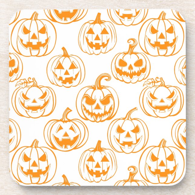 Porta-copo Jack-o-lanterns Pattern.Orange (Frente)