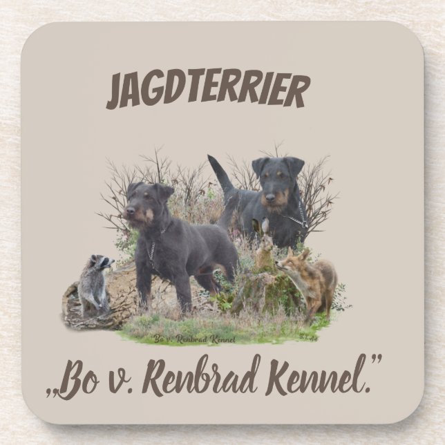 Porta-copo Jagdterrier, Bo v. Renbrad Kennel.'' Sticker Pape (Frente)