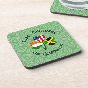 Porta-copo Jamaican Irish American Flags Shamrock Your Name