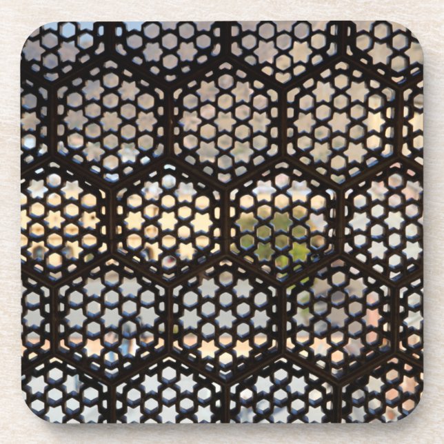 Porta-copo Janela de Treliça Geométrica, Índia (Frente)